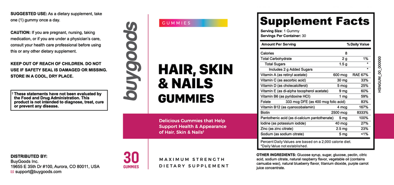 Hair Skin & Nails Gummies
